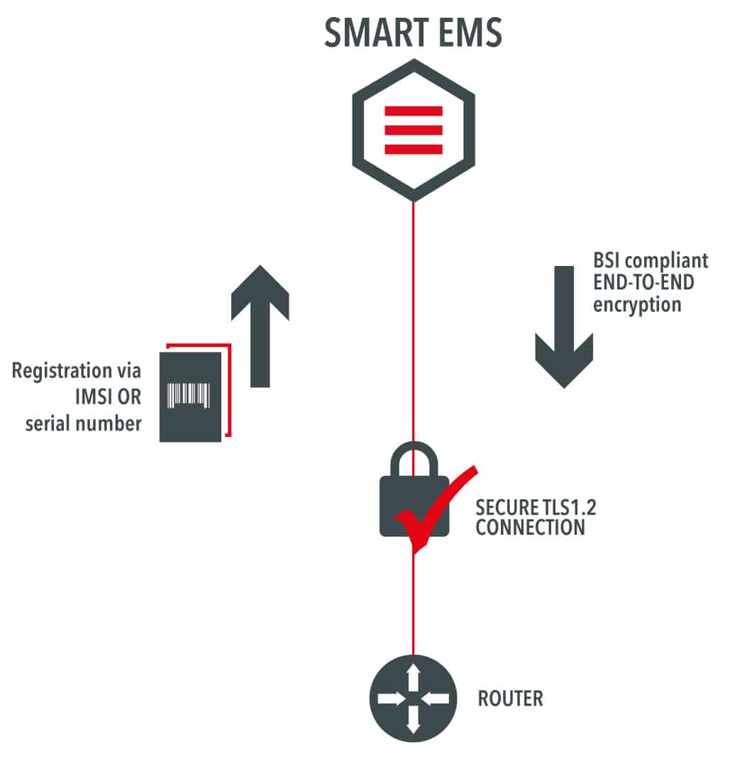 Connection is established from the device to the SMART EMS