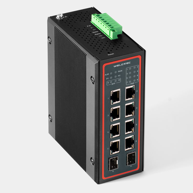 Unmanaged PoE+ Ethernet Switch with SFP for DIN rial mount