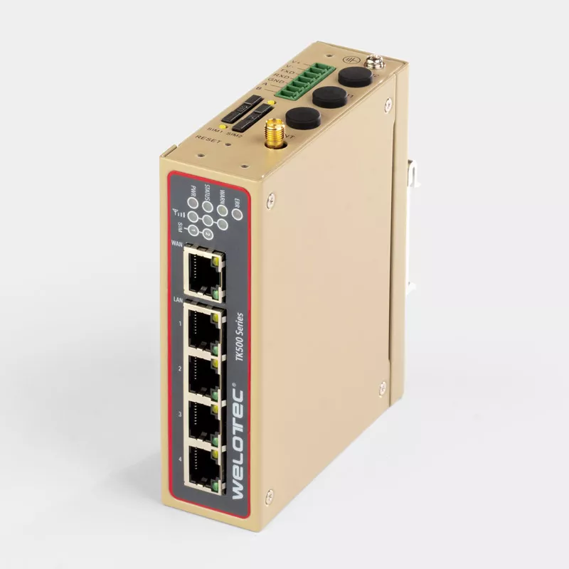 TK500 4G Router Industrial DIN rail top front view